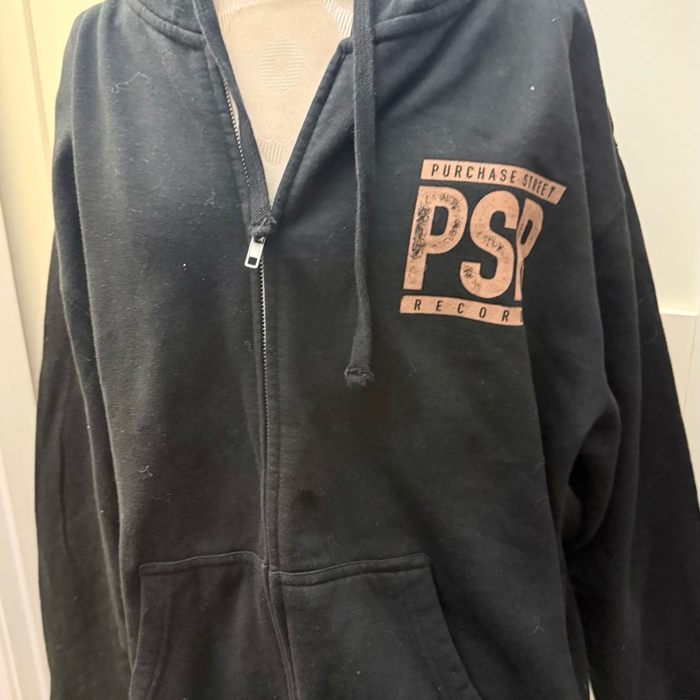 Black purchase Street records Zip-Up Hoodie